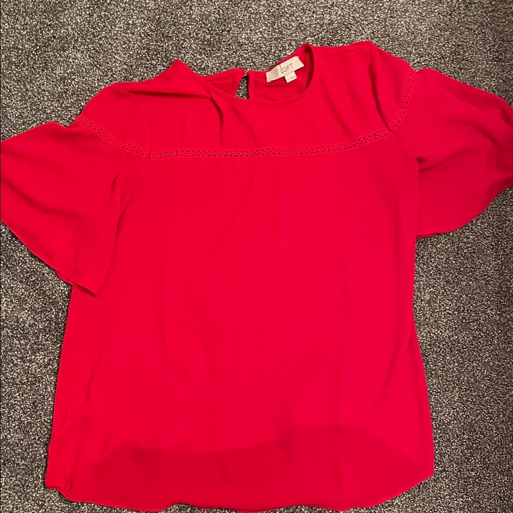 LOFT Women's Vibrant Red Blouse